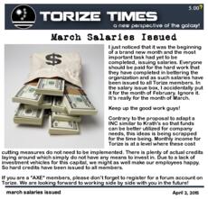 march salaries issued